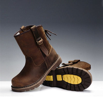 Survival Gears Depot Vintage Leather Snow Boots
